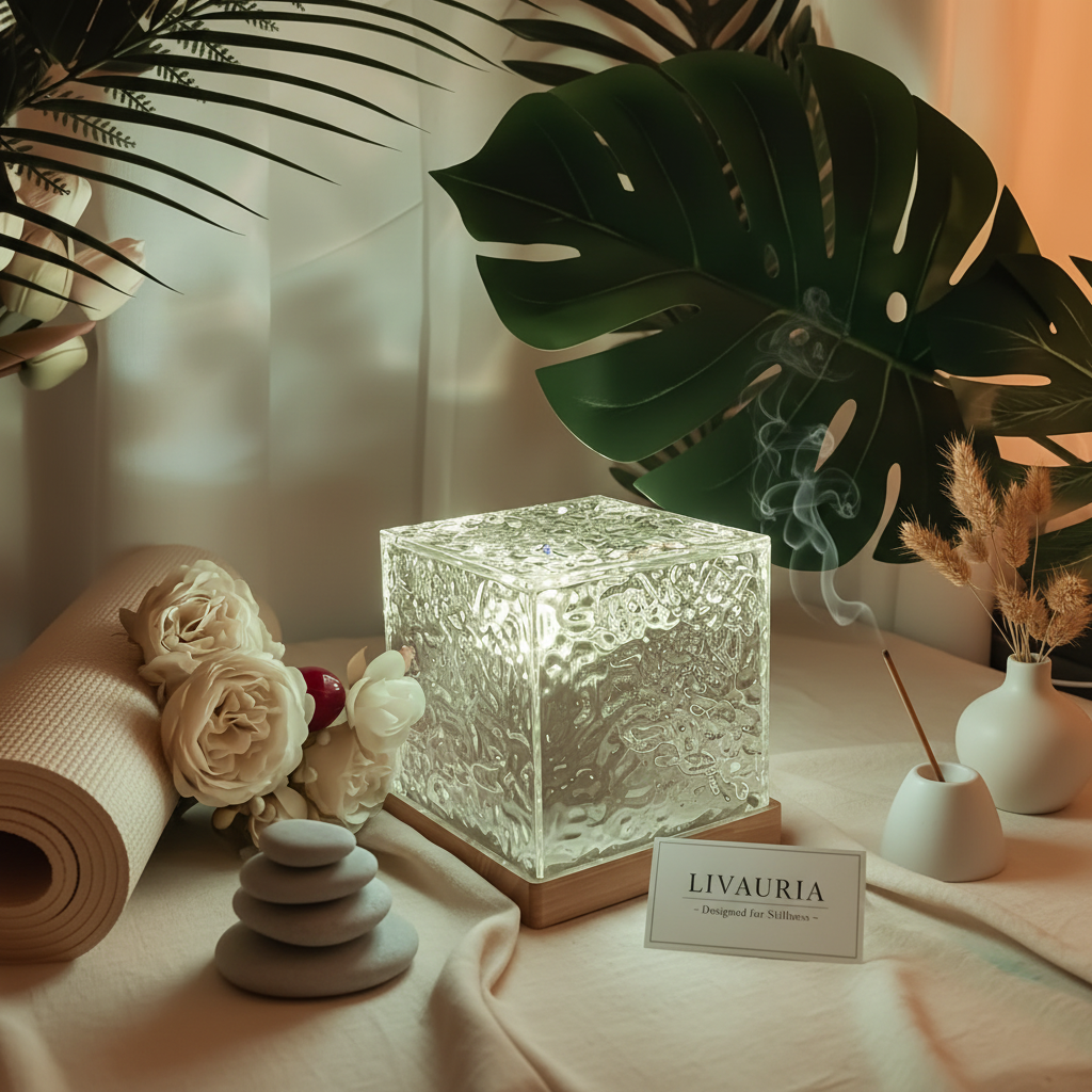 LIVAURIA Ocean Wave Projector in eleganter Wellness-Umgebung